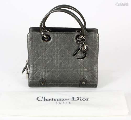 Christian Dior textured lady's handbag, executed in pewter, the hardware labeled 