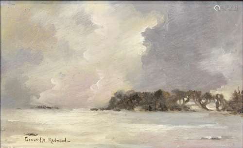 Granville Redmond (American, 1871-1935), Approaching Fog, Monterey Coast, oil on artists board,