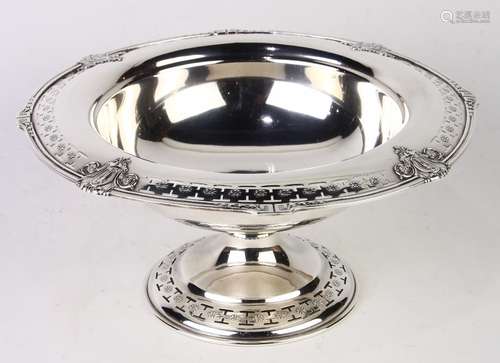 Reed and Barton sterling silver centerpiece bowl, executed in the Neo-classical taste, the pierced