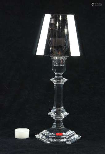 Philippe Starck for Baccarat candle holder with votive cup and shade, the shade in smoked glass,