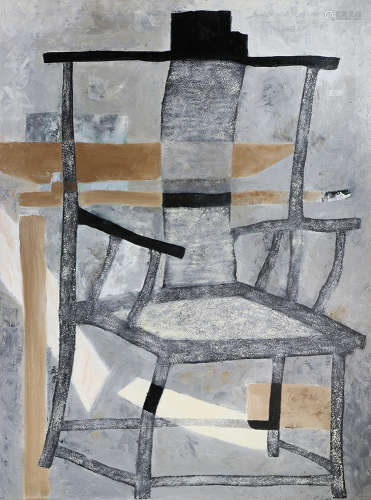 Attributed to Huaiqing Wang (Chinese, b. 1944), Untitled (The Chair), oil on canvas, bears signature