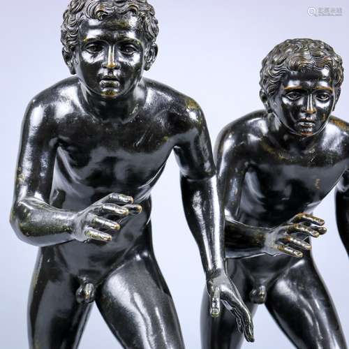 (lot of 2) European School (19th century), The Olympians, bronze sculptures, each marked 