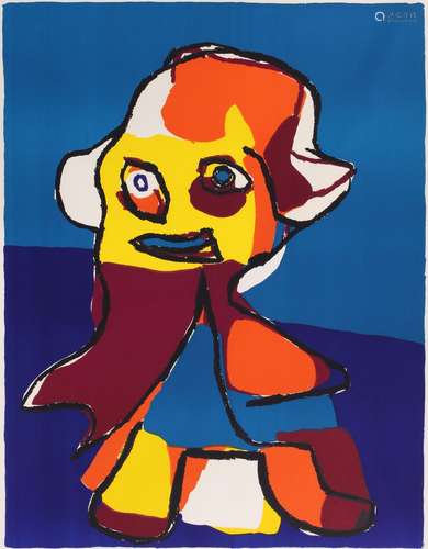 Karel Christiaan Appel (Dutch, 1921-2006), Untitled (Abstract Face), 1969, lithograph in colors,