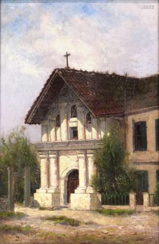 Edwin Deakin (American 1838-1923), Mission San Francisco De Asis (Mission Dolores), oil on canvas,