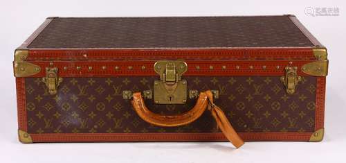 Louis Vuitton Azler hard shell suitcase, with signature monogrammed canvas body, continuous LV