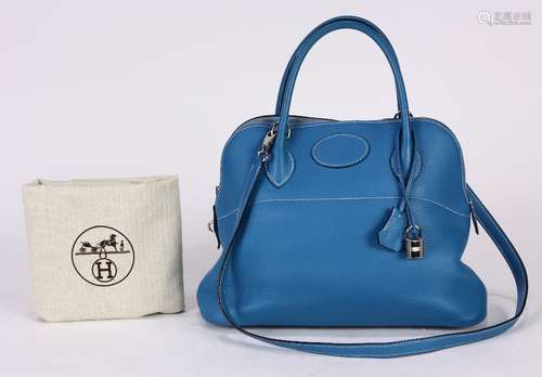 Hermes Paris Sac A Main Boldie 31, in Clemence Bleu Jean, with palladium hardware, original box,