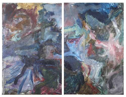 (lot of 2) George McNeil (American, 1908-1995), Abstract Composition, circa 1948, each unsigned,