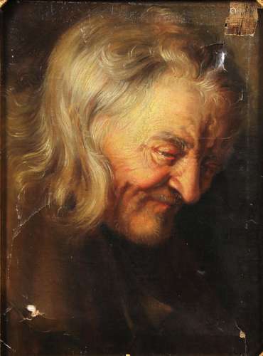 Circle of Peter Paul Rubens (Flemish, 1577–1640), Portrait of an Elderly Man, oil on paper, with