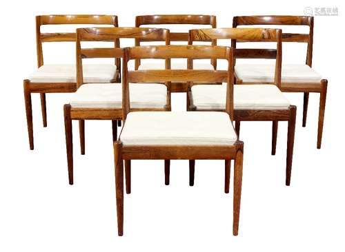 (lot of 6) Kai Kristiansen (Danish, 1929) for Magnus Olesen #301 dining chairs, executed in