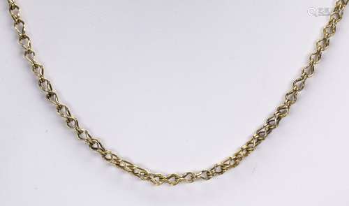 14k yellow gold chain necklace The 14k yellow gold, fancy link, measures approximately 4.0 mm in