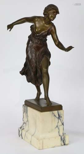 Georges Morin (German, 1874-1928), Die Tänzer, bronze sculpture, signed lower left, overall (with