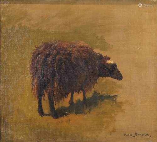 Rosa Marie Bonheur (American/French, 1822-1899), Highland Sheep, oil on canvas, signed lower