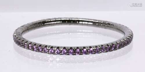 Mattia Cielo sapphire and blackened 18k white gold bracelet Featuring (58) round-cut pink sapphires,