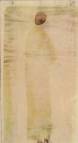 Ivan Pereis (Sri Lankan/Indian, 1921-1988), Monk, 1982, watercolor on paper, signed upper left,