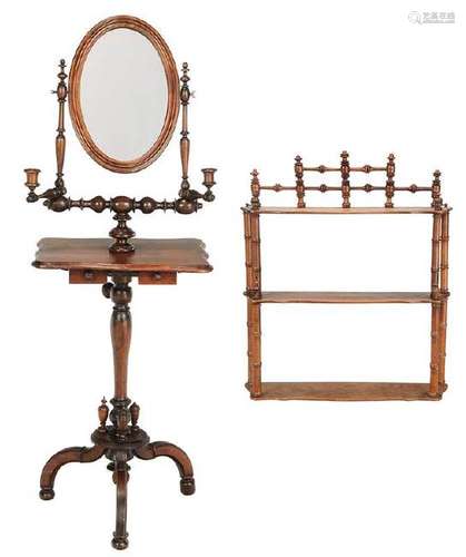 Victorian Shaving Stand and Hanging Shelf