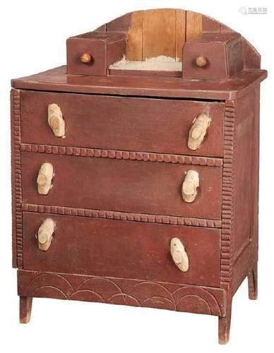 American Folk Art Painted Chest of Drawers