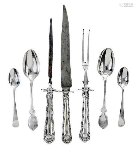 Nineteen Pieces Silver Flatware