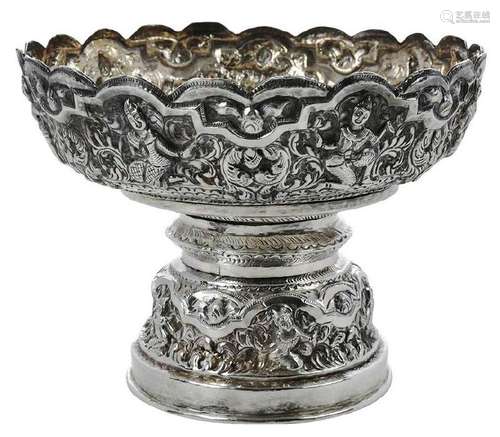 Thai Silver Footed Fruit Bowl