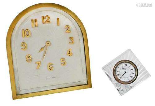 Two Desk Clocks, Tiffany and Waterford