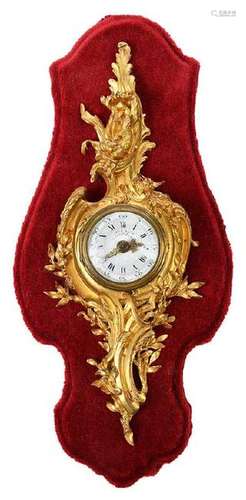 Miniature Gilt Bronze Cartel Clock