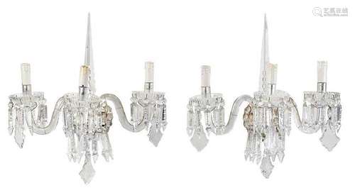 Pair Louis XV Style Crystal  Wall Sconces