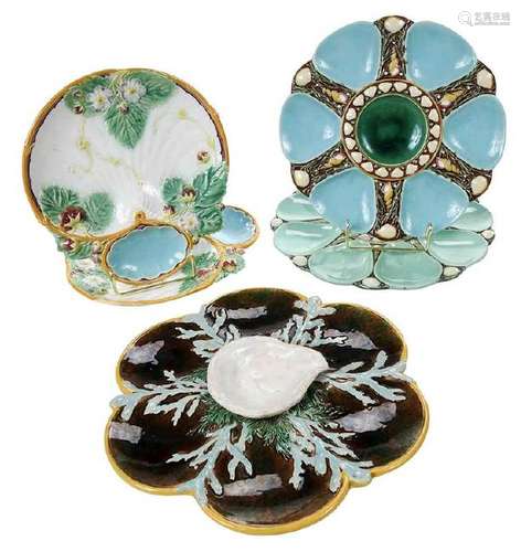 Five Majolica Shell Plates