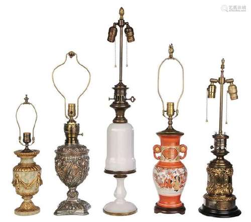 Group of Five Table Lamps