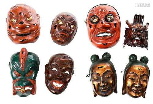 Eight Japanese Masks