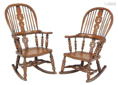 Two Similar British Windsor Rocking chairs