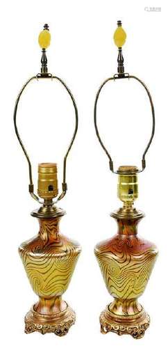 Pair of Favrille Durand Table Lamps