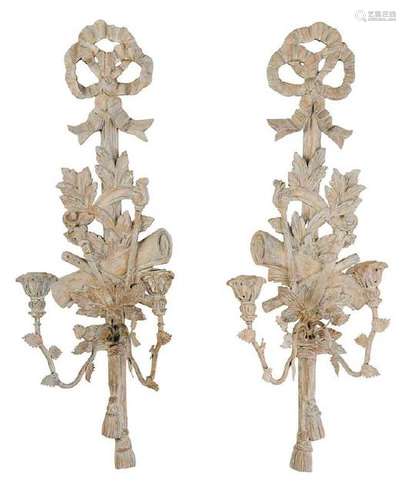 Louis XVI Style Bow and Tassel Sconces