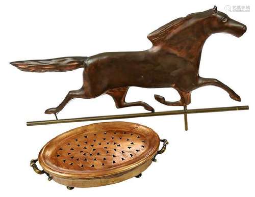 Copper Brazier and Horse Weathervane