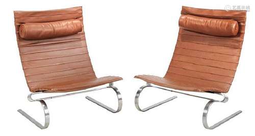 Pair of Paul Kjaerholm Easy Chairs PK 20