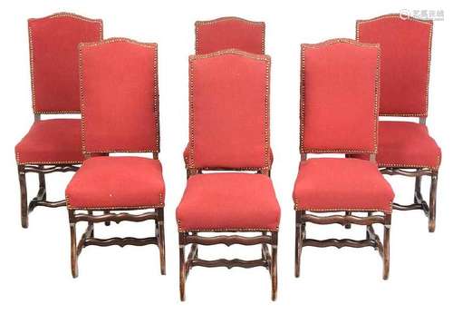 Set of Six Queen Anne Style Dining Chairs