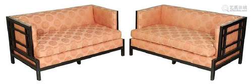 Pair James Mont Attributed Modern Love Seats