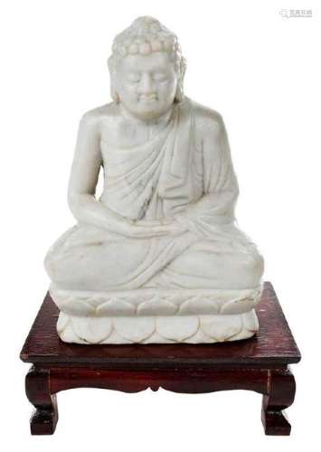 Carved White Marble Buddha