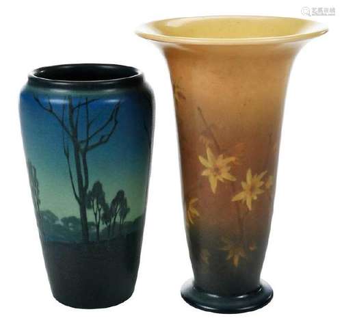 Two Hand Painted Rookwood Vases