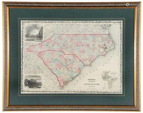 JohnsonÂs Map Of North And South Carolina