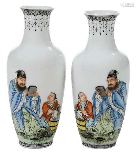 Pair of Porcelain Vases by Zeng Fuqing