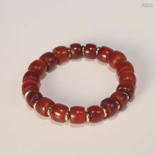 CHINESE AGATE BEADS BRACELET