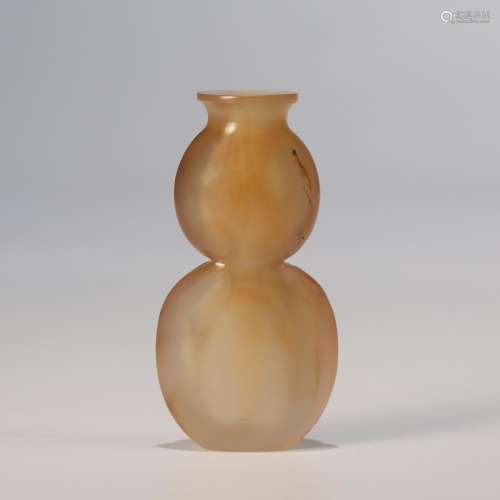 CHINESE AGATE SNUFF CARVED BOTTLE