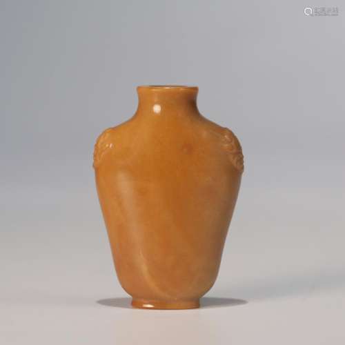 CHINESE AGATE SNUFF CARVED BOTTLE