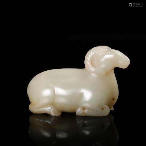 CHINESE CELADON JADE RAM