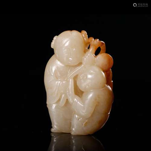 CHINESE JADE CARVED BOYS