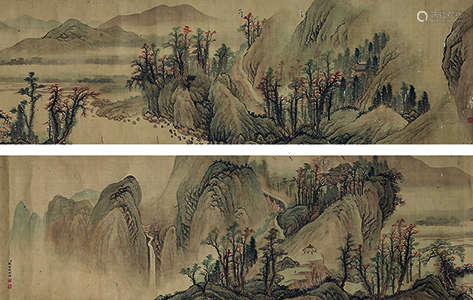 钱维城（1720～1772） 苕荛群峰图卷 手卷 设色绢本