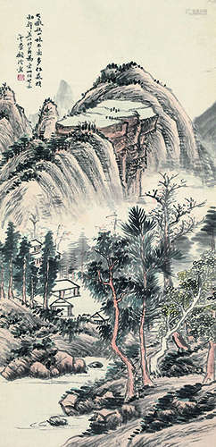 顾沄（1835～1896） 秋山林木图 立轴 设色纸本