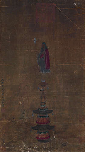 钱选（1239～1299）（款） 佛像 镜心 设色绢本