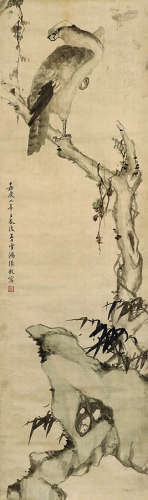 张敔（1734～1803） 嘉庆二年（1797年）作 独立高枝图 镜心 水墨绢本