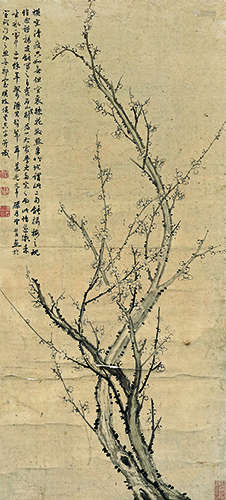 顾莼（1765～1832） 道光元年（1821年）作 疏影横斜图 立轴 水墨纸本