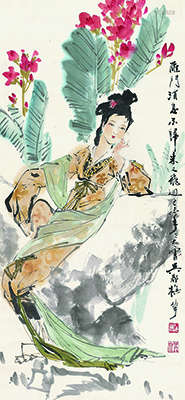 颜梅华（b.1927） 己未（1979年）作 雁门春风图 立轴 设色纸本